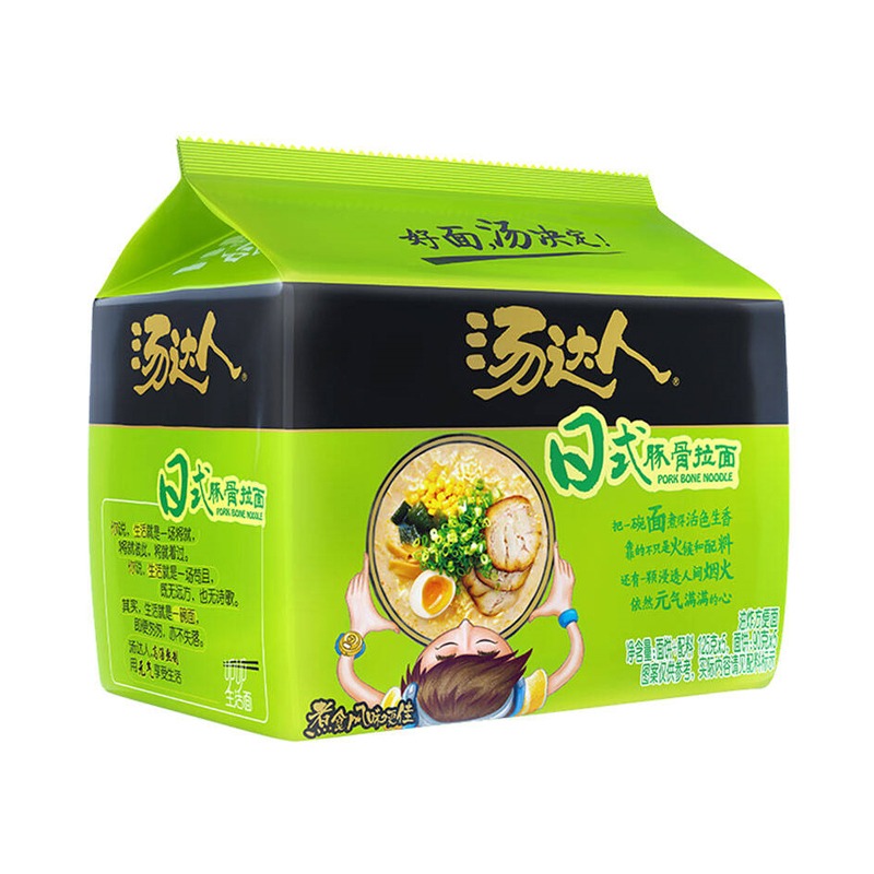 统一 方便面 汤达人 日式豚骨味方便面 五连包 125g*5袋/包*1包组方便面